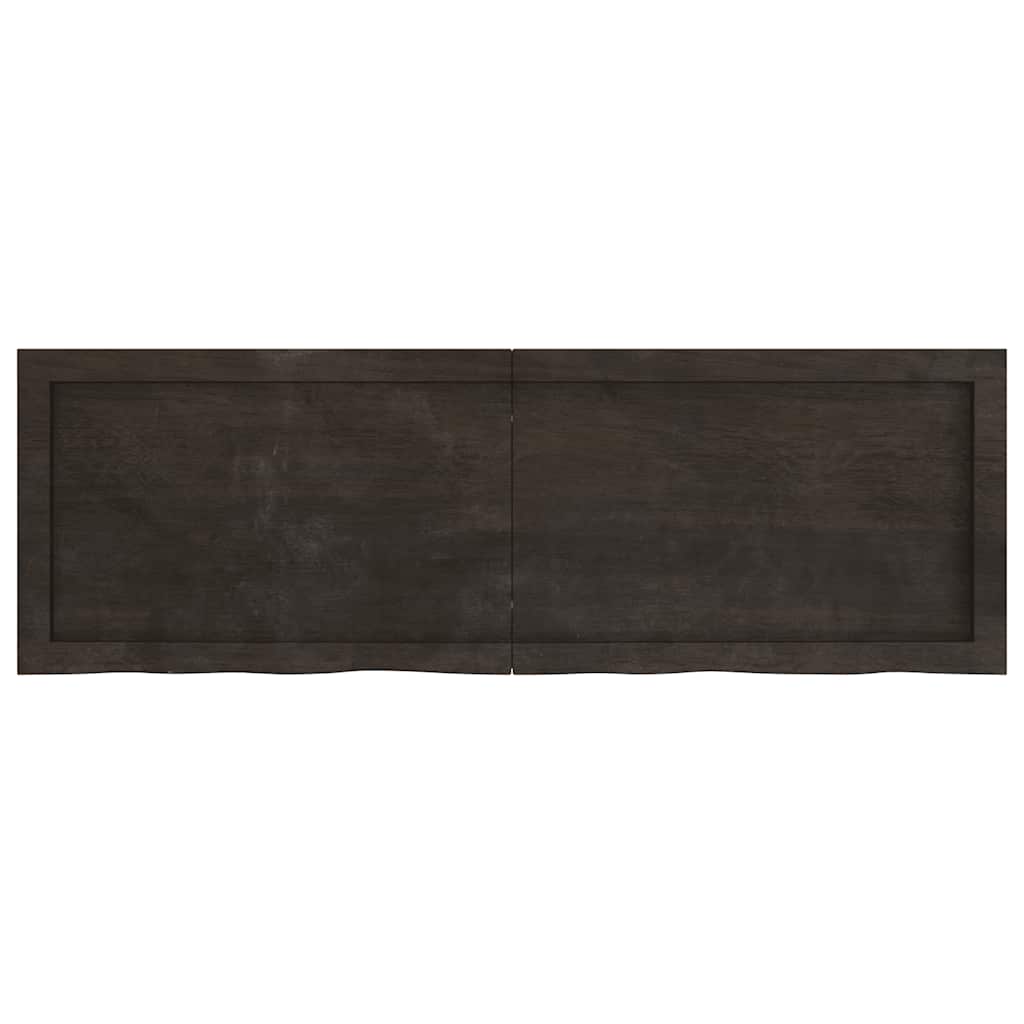 sötétbarna kezelt tömör tölgyfa fali polc 120 x 40 x (2-6) cm