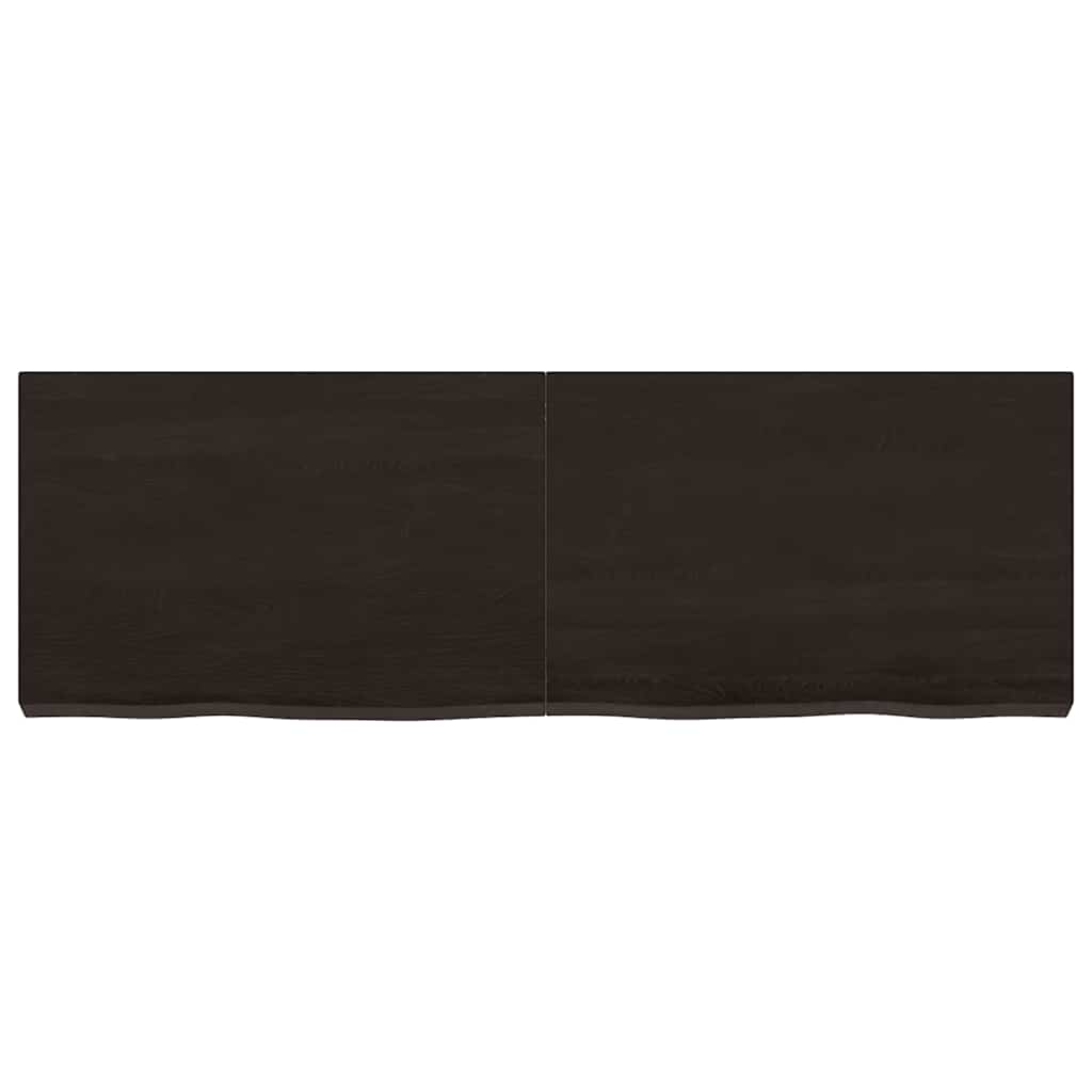 sötétbarna kezelt tömör tölgyfa fali polc 120 x 40 x (2-6) cm