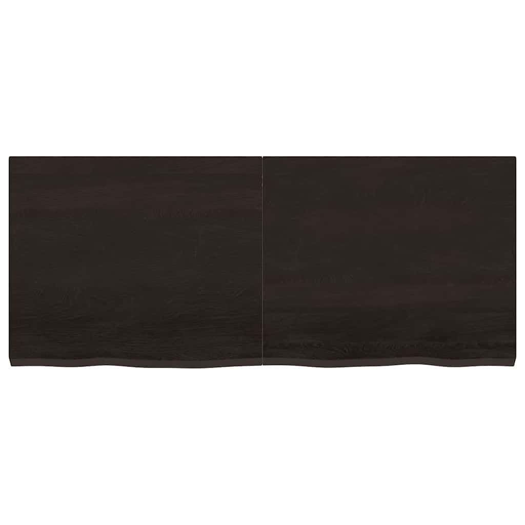 sötétbarna kezelt tömör tölgyfa fali polc 120 x 50 x (2-4) cm