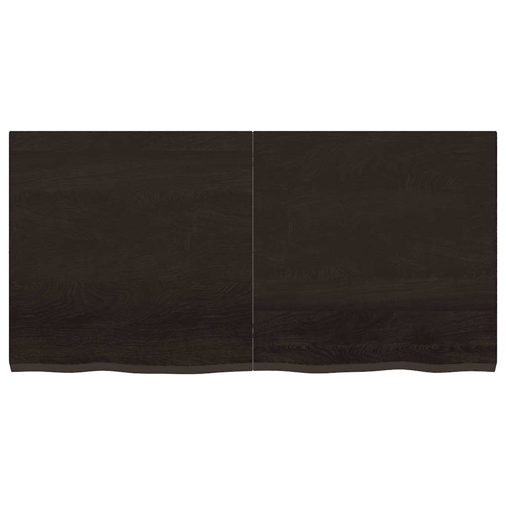 sötétbarna kezelt tömör tölgyfa fali polc 120 x 60 x (2-4) cm