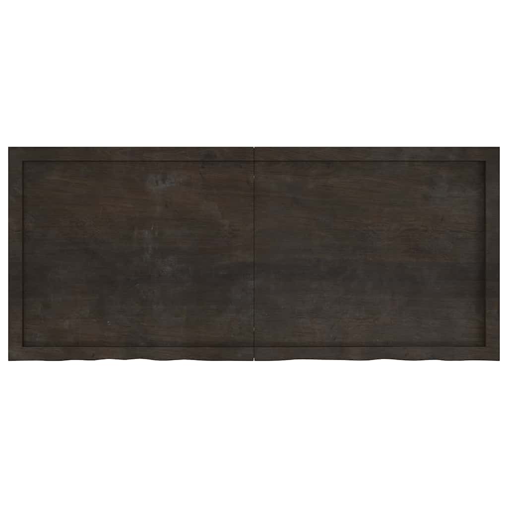 sötétbarna kezelt tömör tölgyfa fali polc 140 x 60 x (2-4) cm