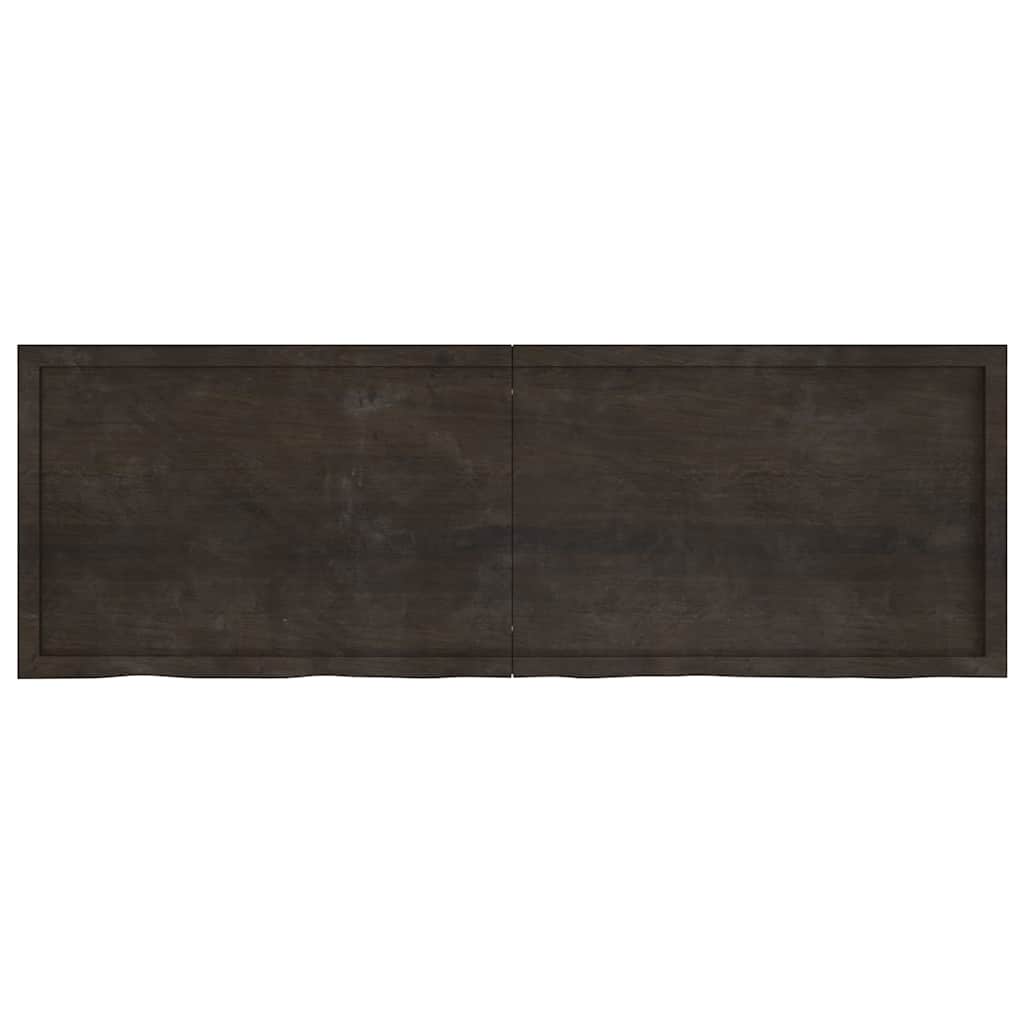 sötétbarna kezelt tömör tölgyfa fali polc 180 x 60 x (2-4) cm