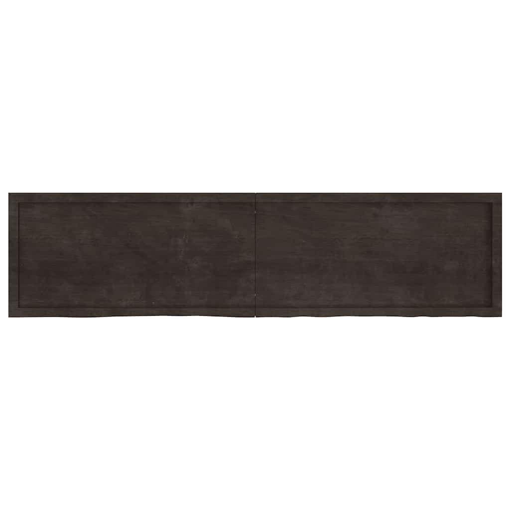 sötétbarna kezelt tömör tölgyfa fali polc 200 x 50 x (2-6) cm