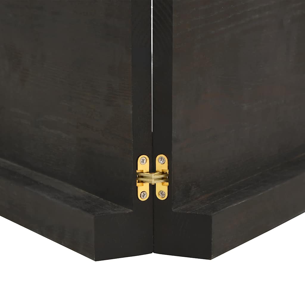 sötétbarna kezelt tömör tölgyfa fali polc 200 x 50 x (2-6) cm