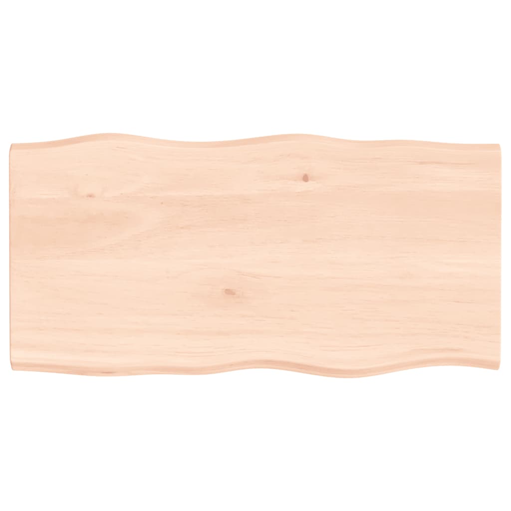 asztallap 100x50x2 cm kezeletlen tömörfa tölgyfa élőszegélyes