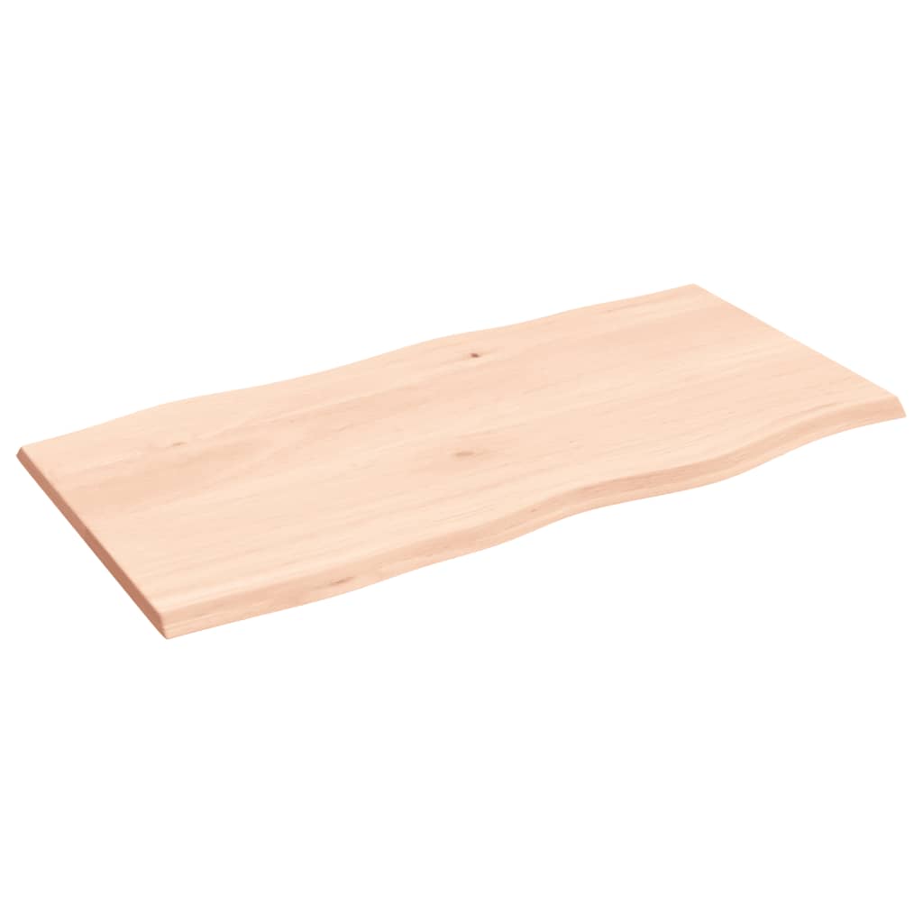 asztallap 100x50x2 cm kezeletlen tömörfa tölgyfa élőszegélyes