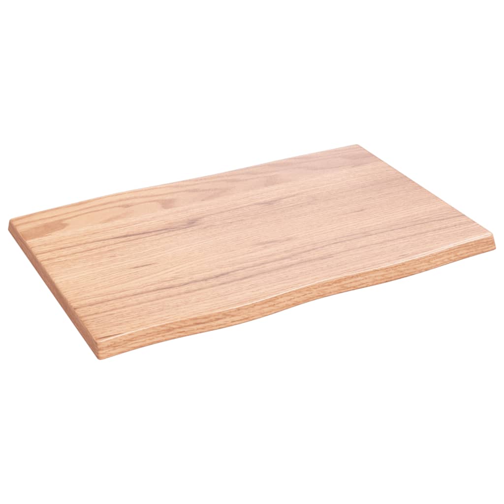 kezelt világosbarna tömör tölgyfa asztallap 60x40x2 cm