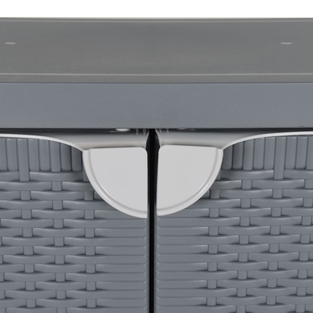 szürke PP rattan kerti tárolószekrény 65 x 45 x 88 cm