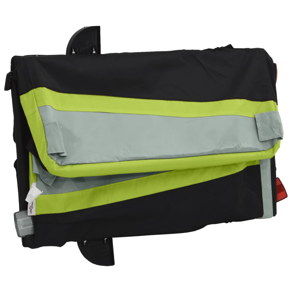 fekete-zöld vas kerékpár-utánfutó 30 kg