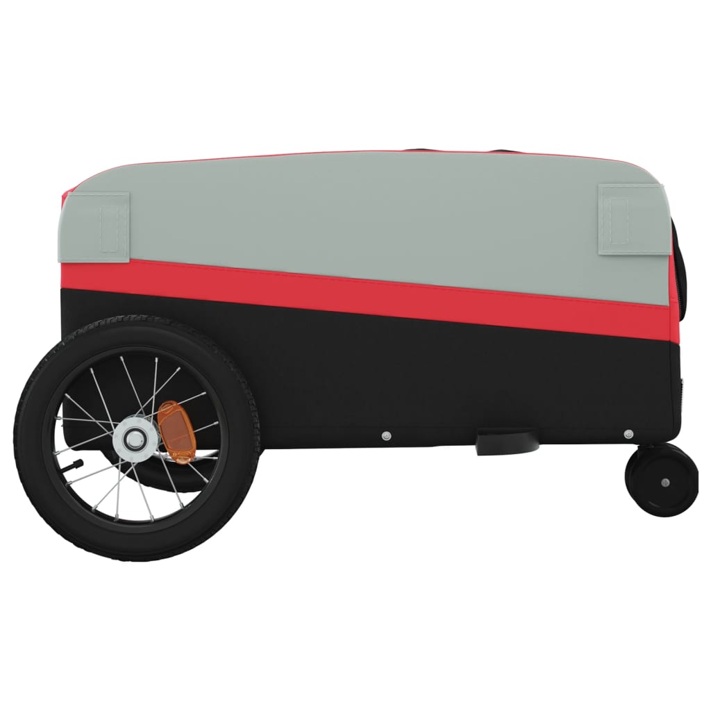 fekete-piros vas kerékpár-utánfutó 30 kg