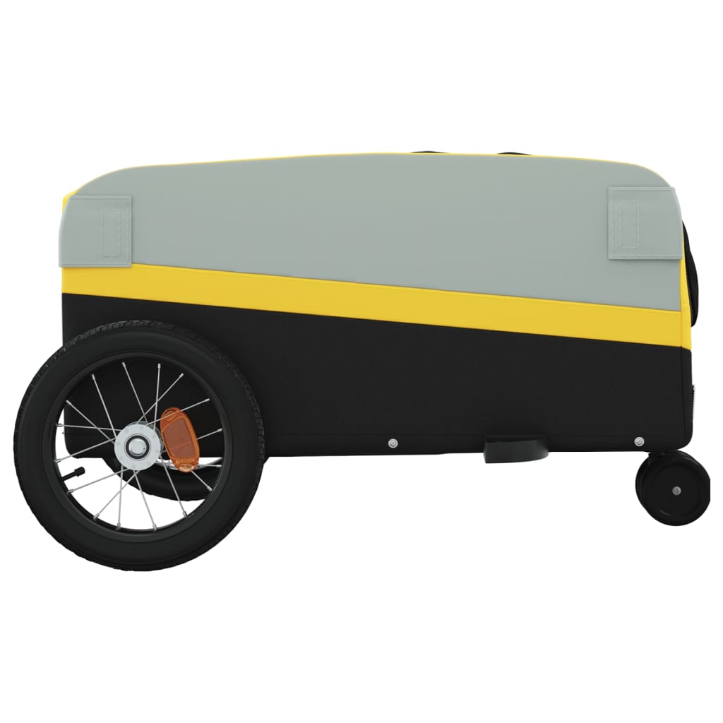 fekete-sárga vas kerékpár-utánfutó 30 kg