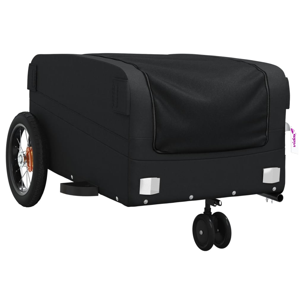 fekete vas kerékpár-utánfutó 30 kg