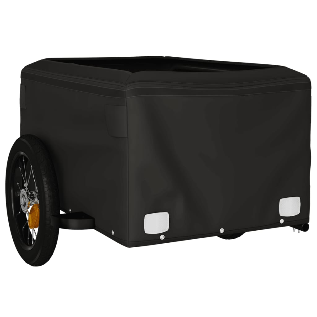 fekete-piros vas kerékpár-utánfutó 30 kg