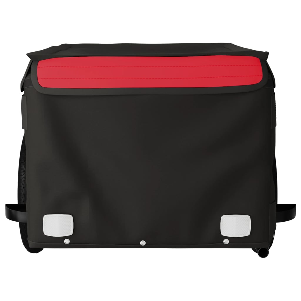 fekete-piros vas kerékpár-utánfutó 30 kg