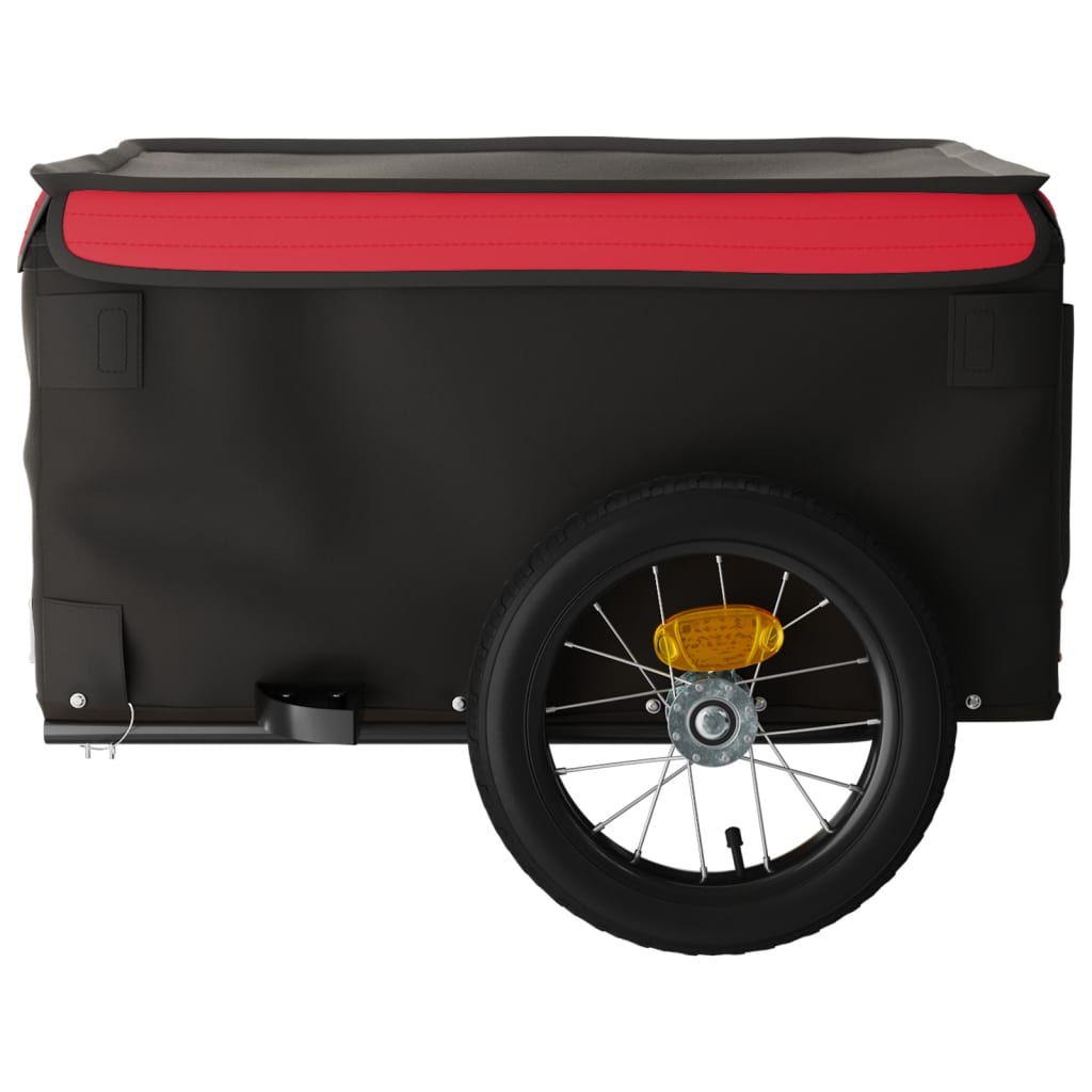 fekete-piros vas kerékpár-utánfutó 30 kg