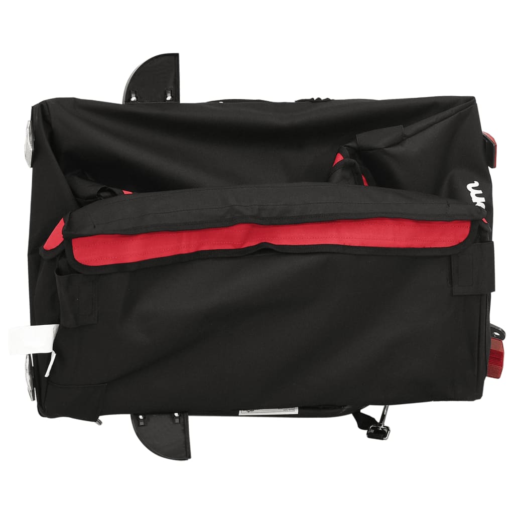 fekete-piros vas kerékpár-utánfutó 30 kg