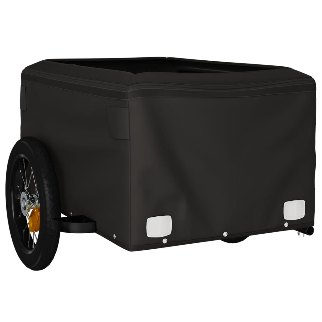 fekete-sárga vas kerékpár-utánfutó 30 kg