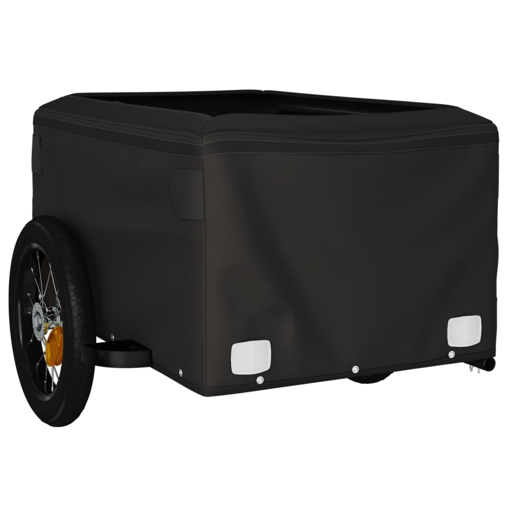 fekete-kék vas kerékpár-utánfutó 30 kg
