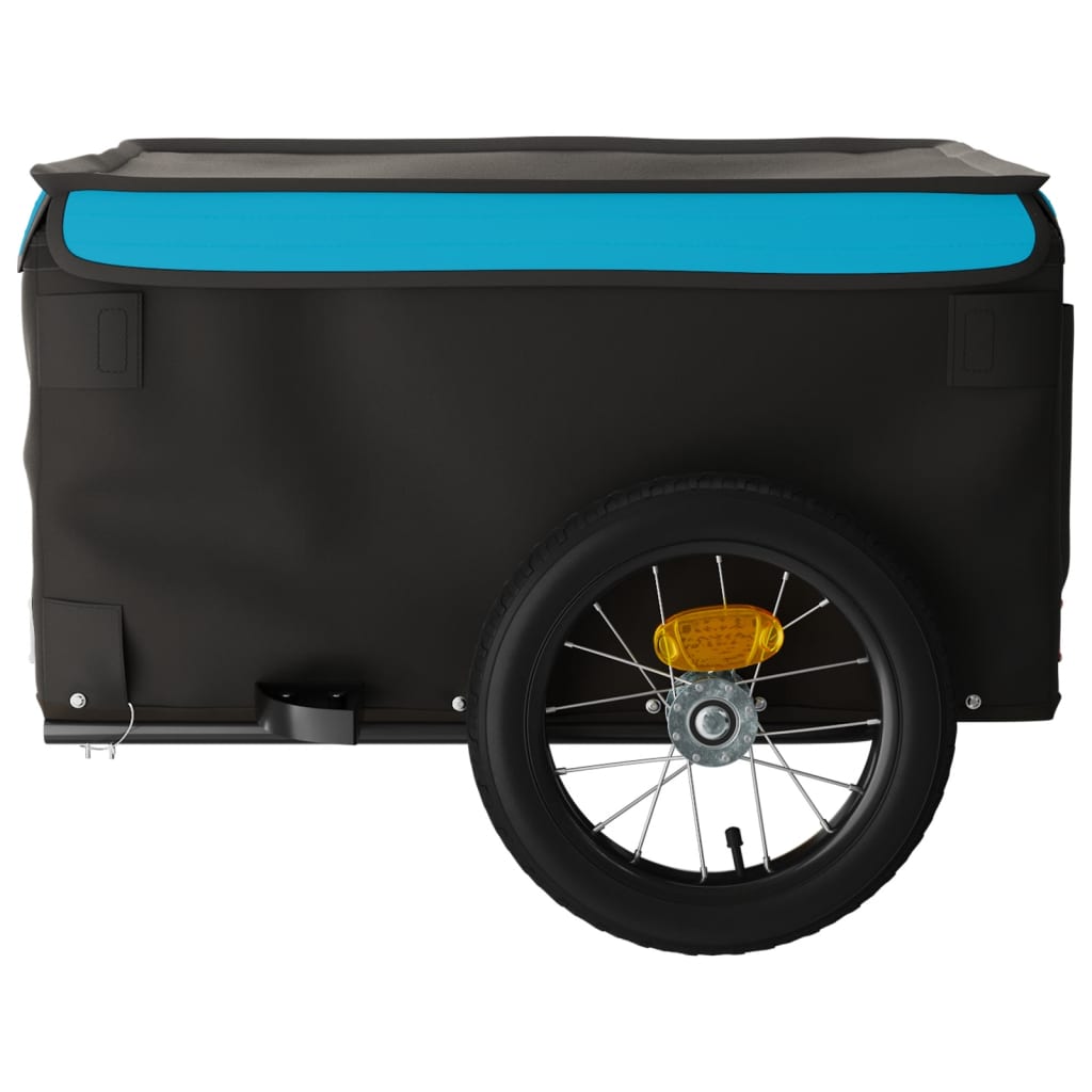 fekete-kék vas kerékpár-utánfutó 30 kg