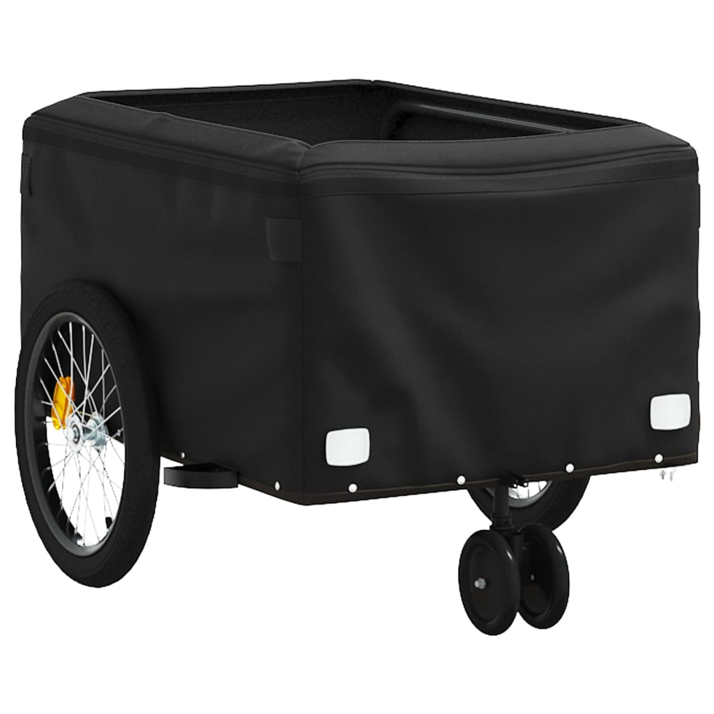 fekete-kék vas kerékpár-utánfutó 30 kg
