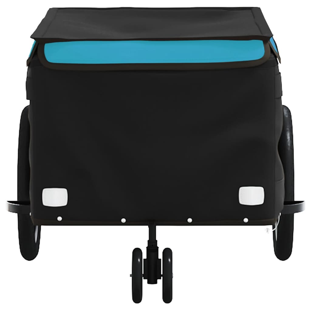 fekete-kék vas kerékpár-utánfutó 30 kg