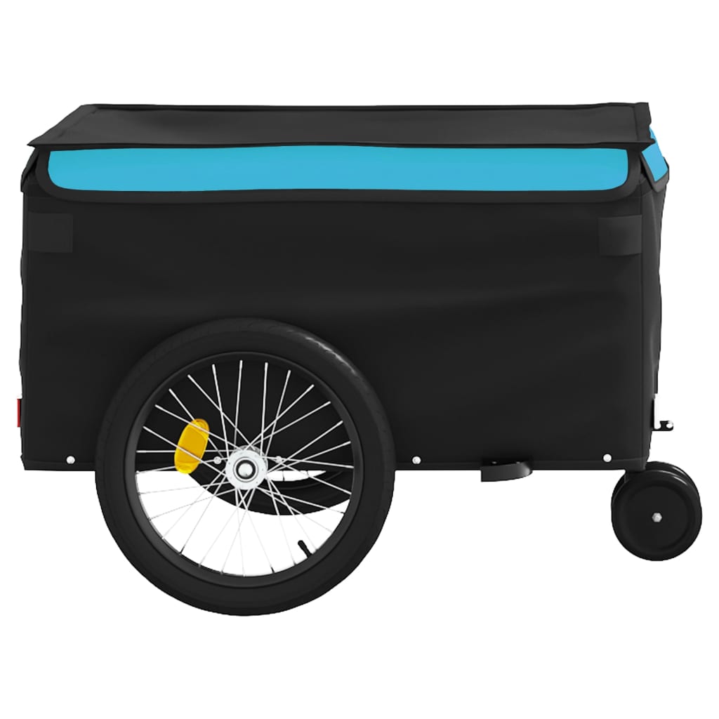 fekete-kék vas kerékpár-utánfutó 30 kg