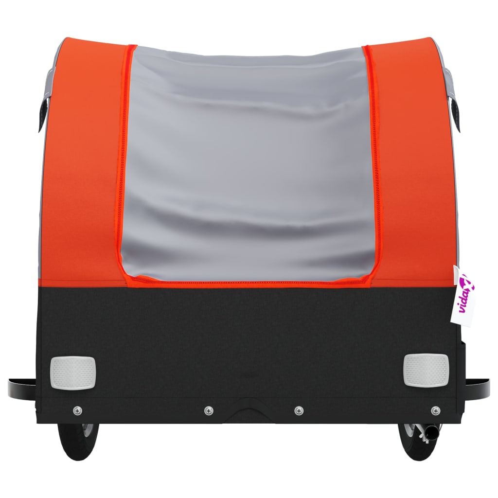 fekete-narancssárga vas kerékpár-utánfutó 30 kg