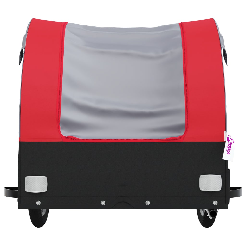 fekete-piros vas kerékpár-utánfutó 30 kg