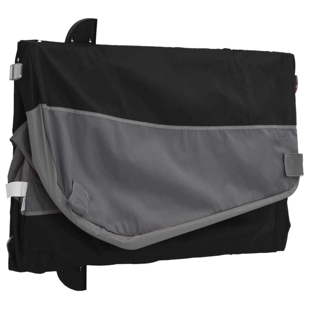 fekete-szürke vas kerékpár-utánfutó 30 kg