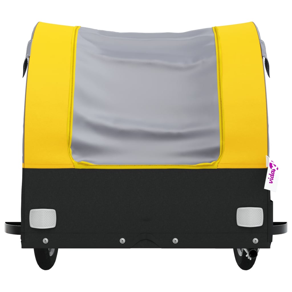 fekete-sárga vas kerékpár-utánfutó 30 kg