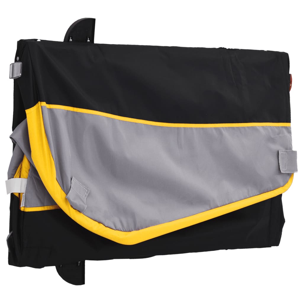 fekete-sárga vas kerékpár-utánfutó 30 kg