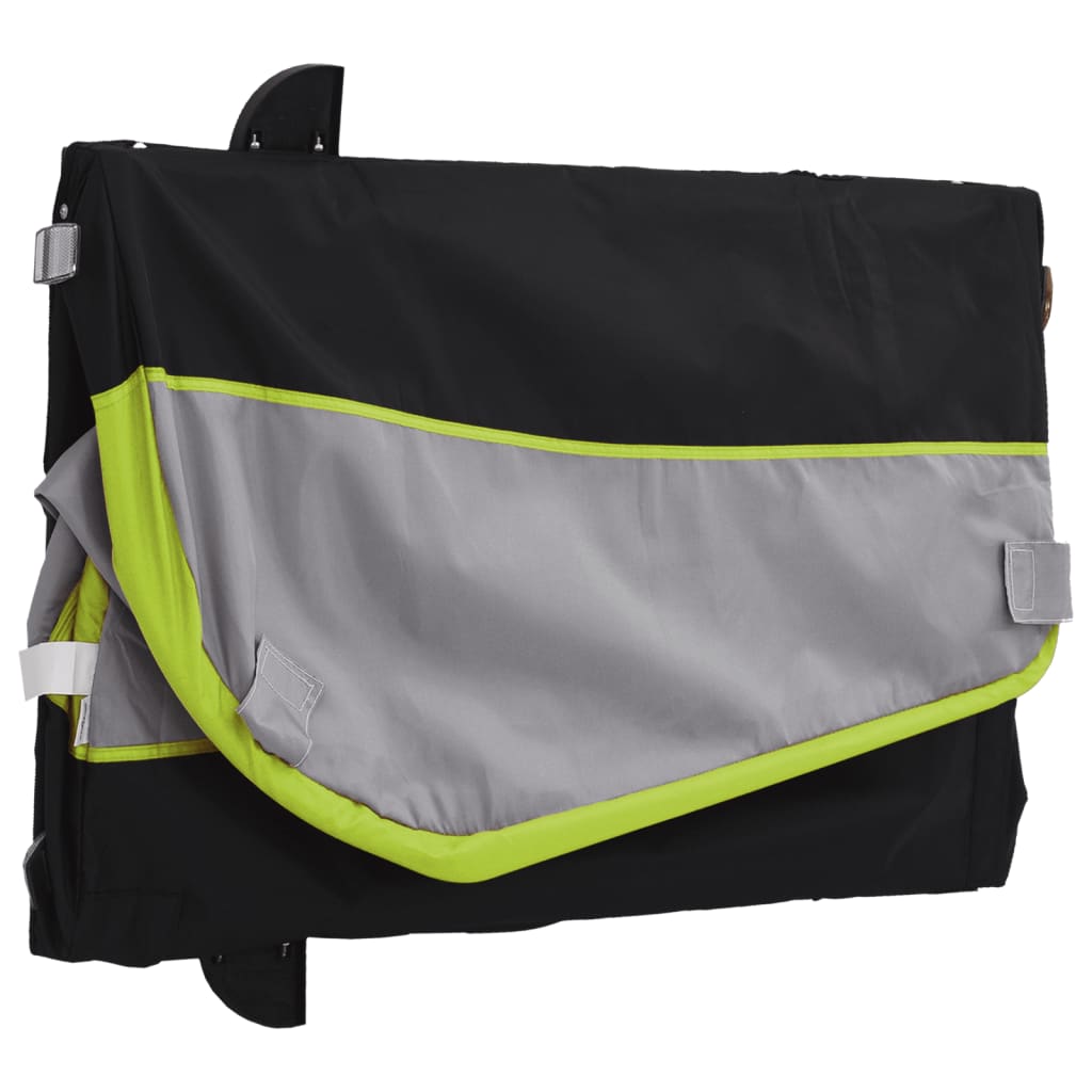 fekete-zöld vas kerékpár-utánfutó 30 kg
