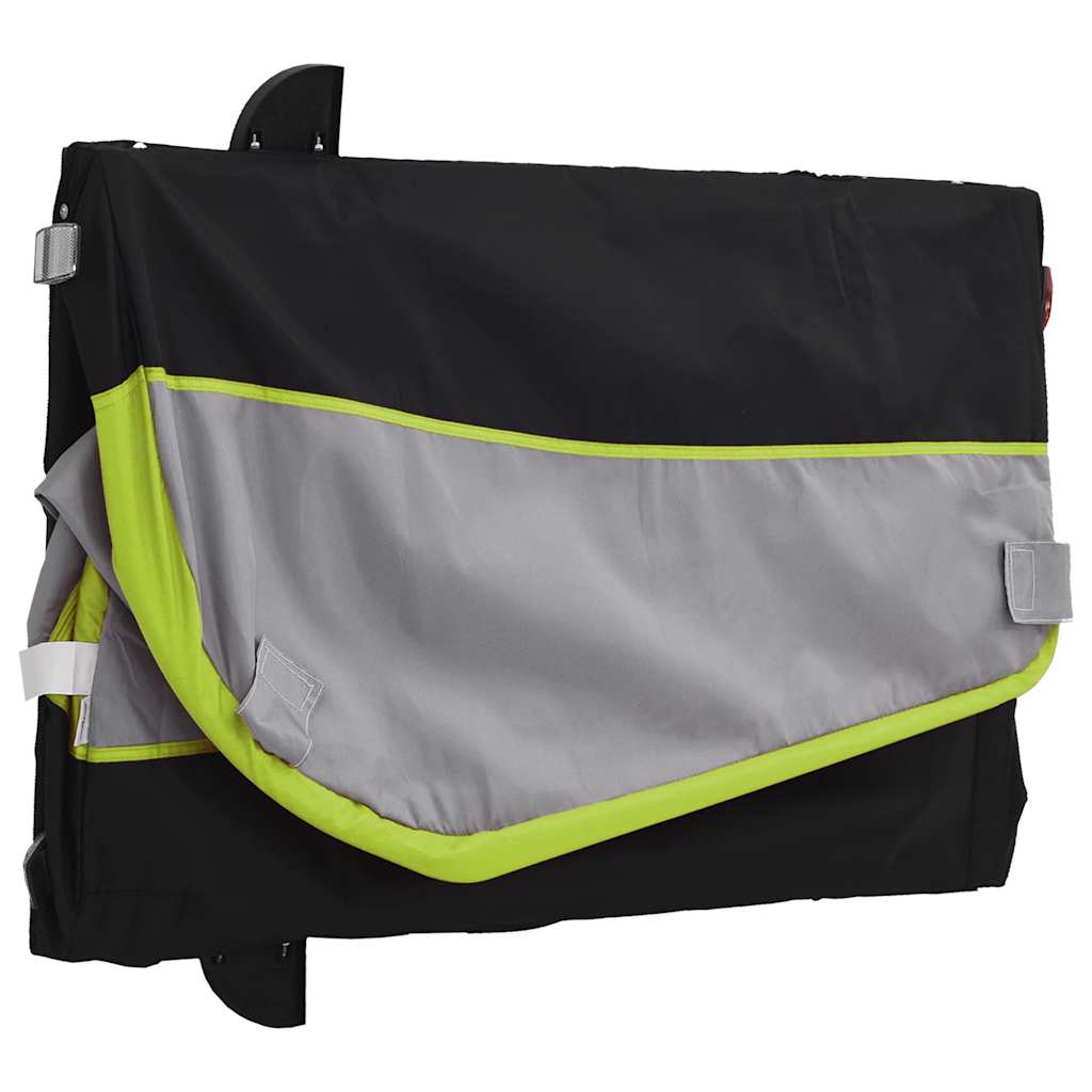 fekete-zöld vas kerékpár-utánfutó 45 kg