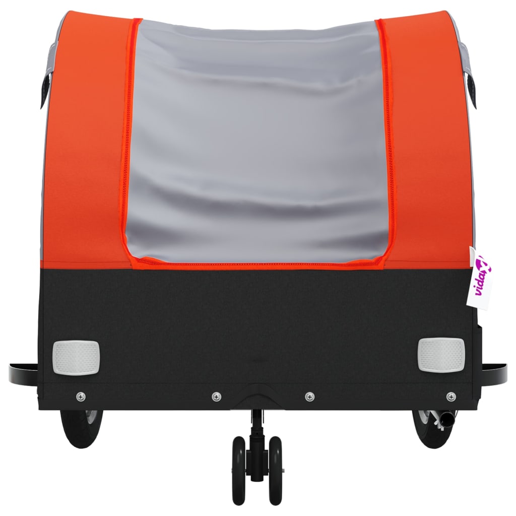 fekete-narancssárga vas kerékpár-utánfutó 30 kg