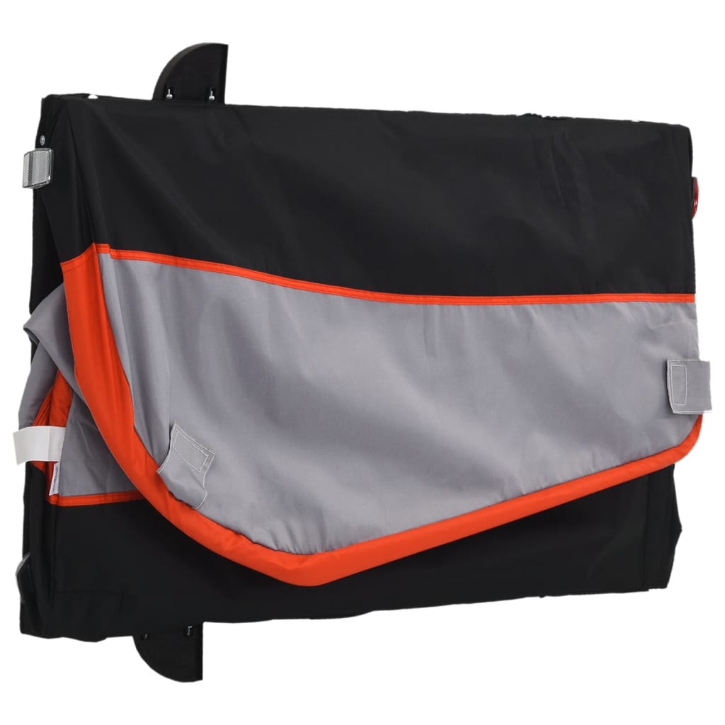 fekete-narancssárga vas kerékpár-utánfutó 30 kg