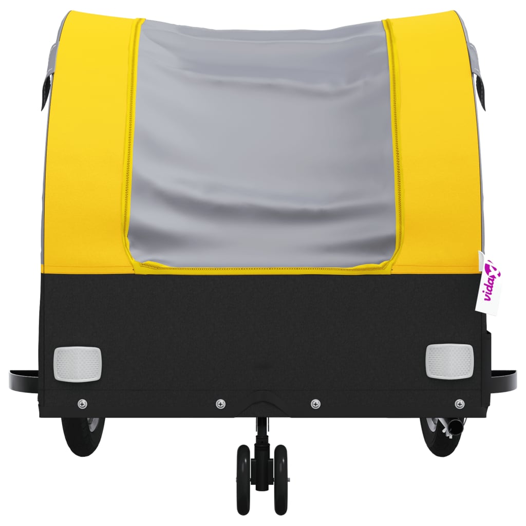 fekete-sárga vas kerékpár-utánfutó 30 kg
