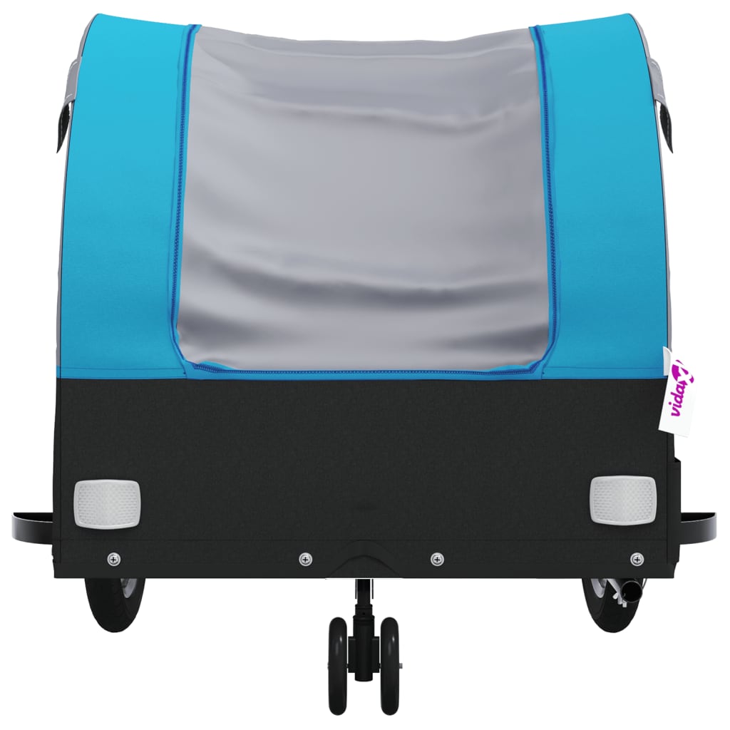 fekete-kék vas kerékpár-utánfutó 30 kg