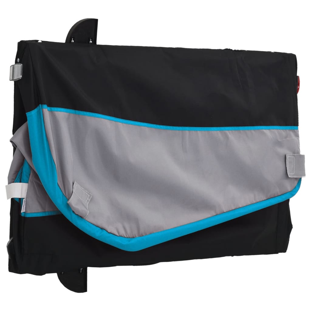 fekete-kék vas kerékpár-utánfutó 30 kg