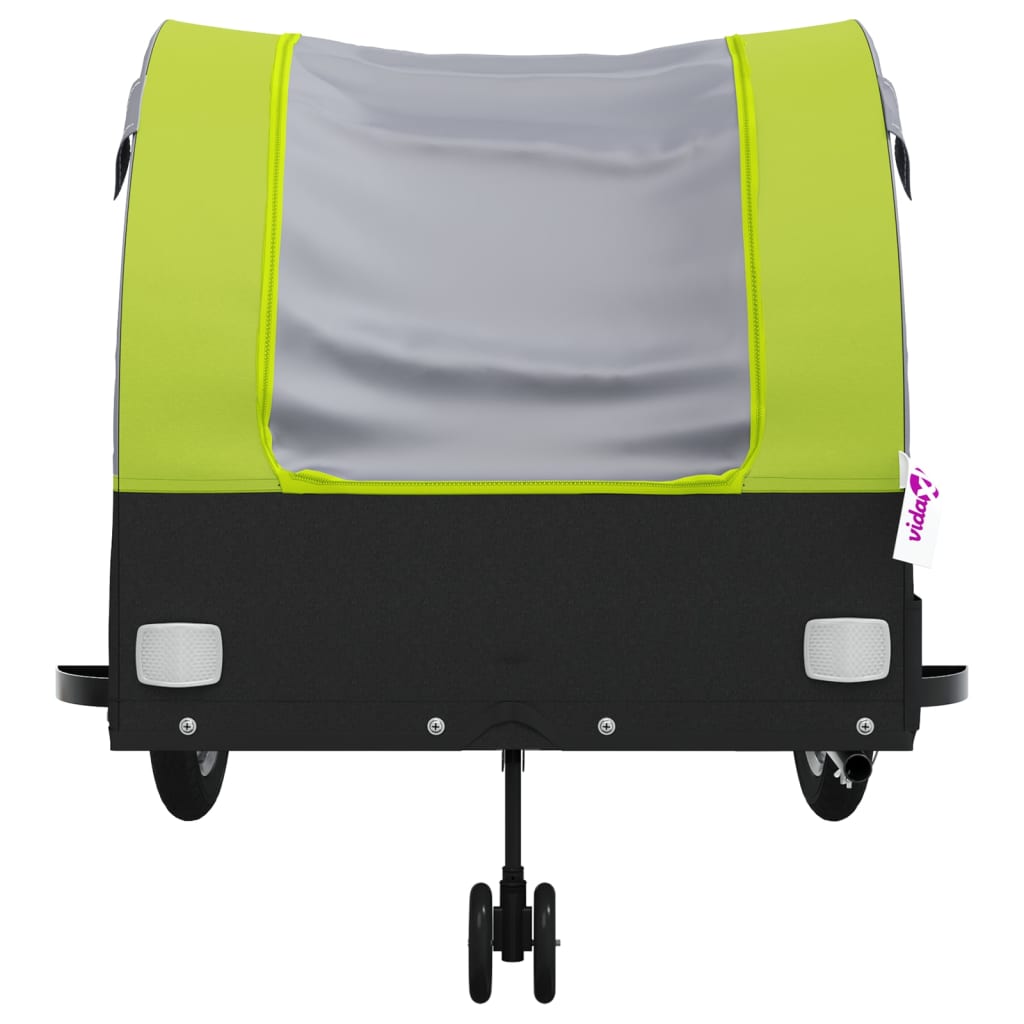 fekete-zöld vas kerékpár-utánfutó 45 kg