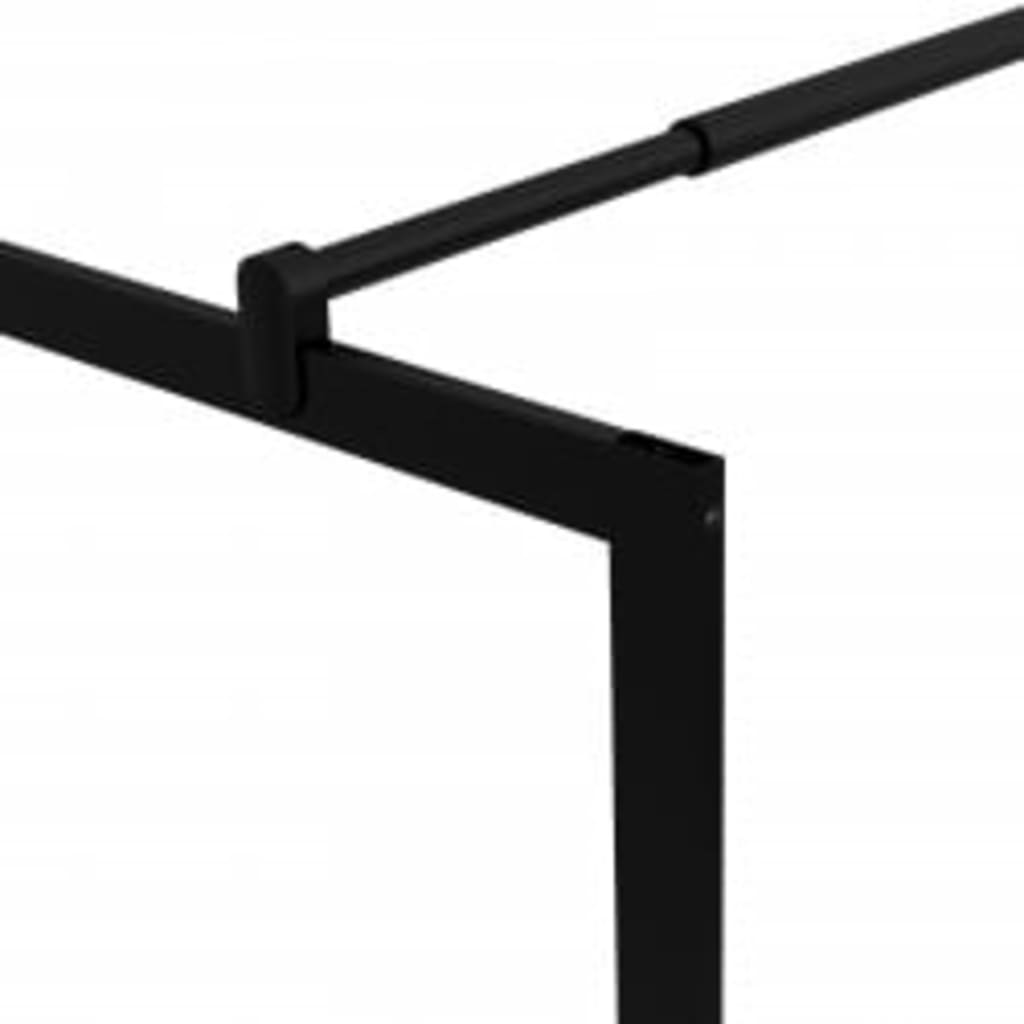 fekete ESG üveg és alumínium zuhanyfal polccal 80 x 195 cm