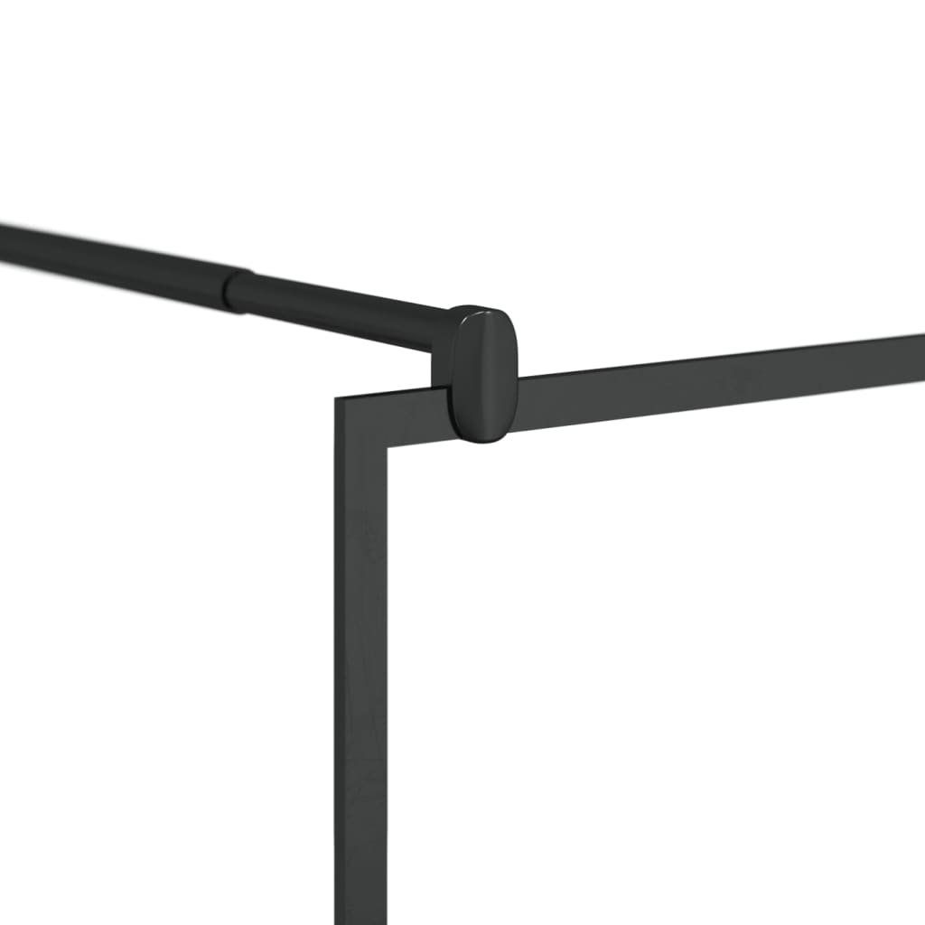 fekete ESG üveg és alumínium zuhanyfal polccal 80 x 195 cm