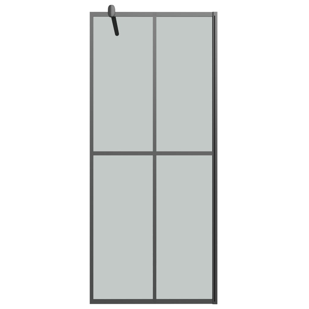 fekete ESG üveg és alumínium zuhanyfal polccal 80 x 195 cm