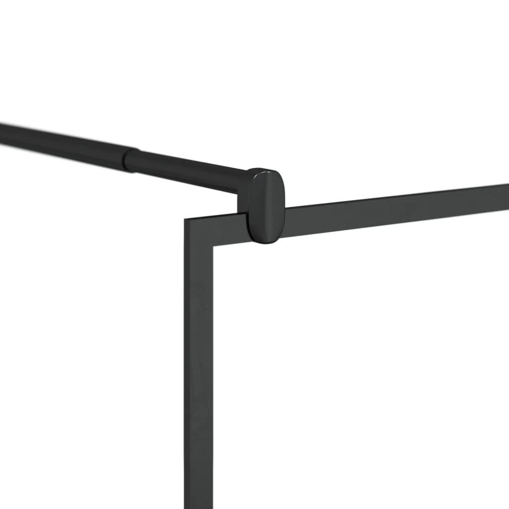 fekete ESG üveg és alumínium zuhanyfal polccal 90 x 195 cm