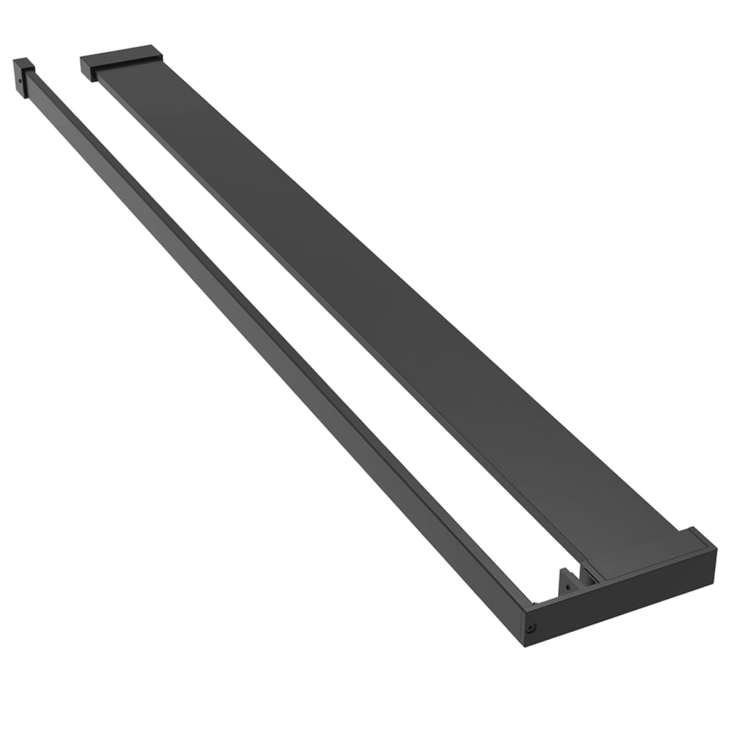 fekete ESG üveg és alumínium zuhanyfal polccal 90 x 195 cm