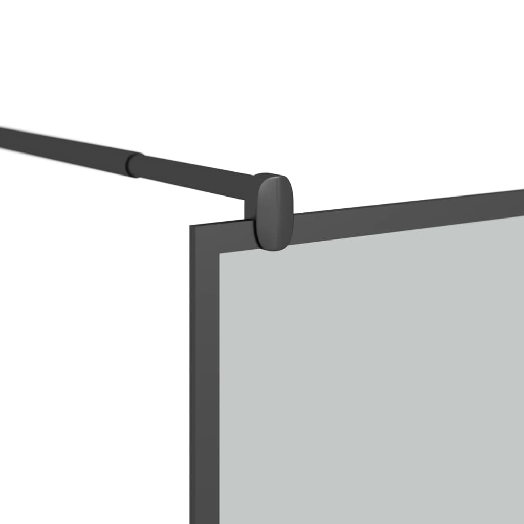 fekete ESG üveg és alumínium zuhanyfal polccal 115x195 cm