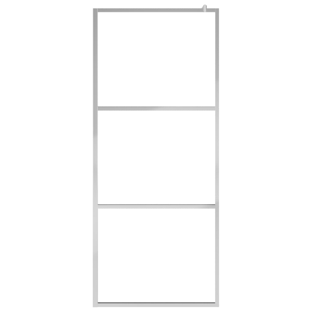 króm ESG üveg és alumínium zuhanyfal polccal 90 x 195 cm