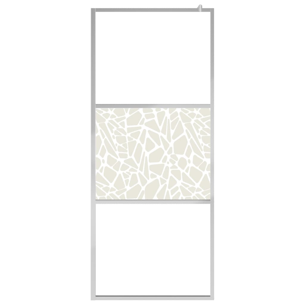 króm ESG üveg és alumínium zuhanyfal polccal 90 x 195 cm