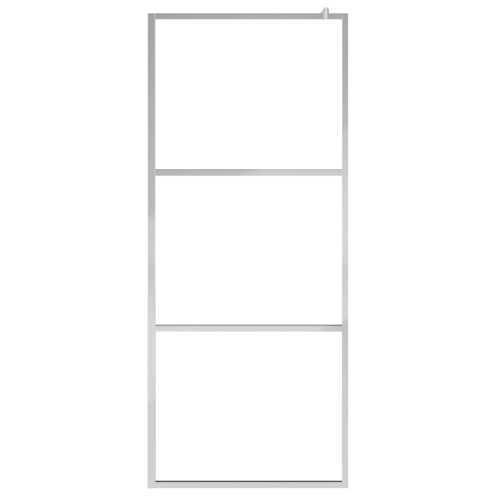 króm ESG üveg és alumínium zuhanyfal polccal 100 x 195 cm
