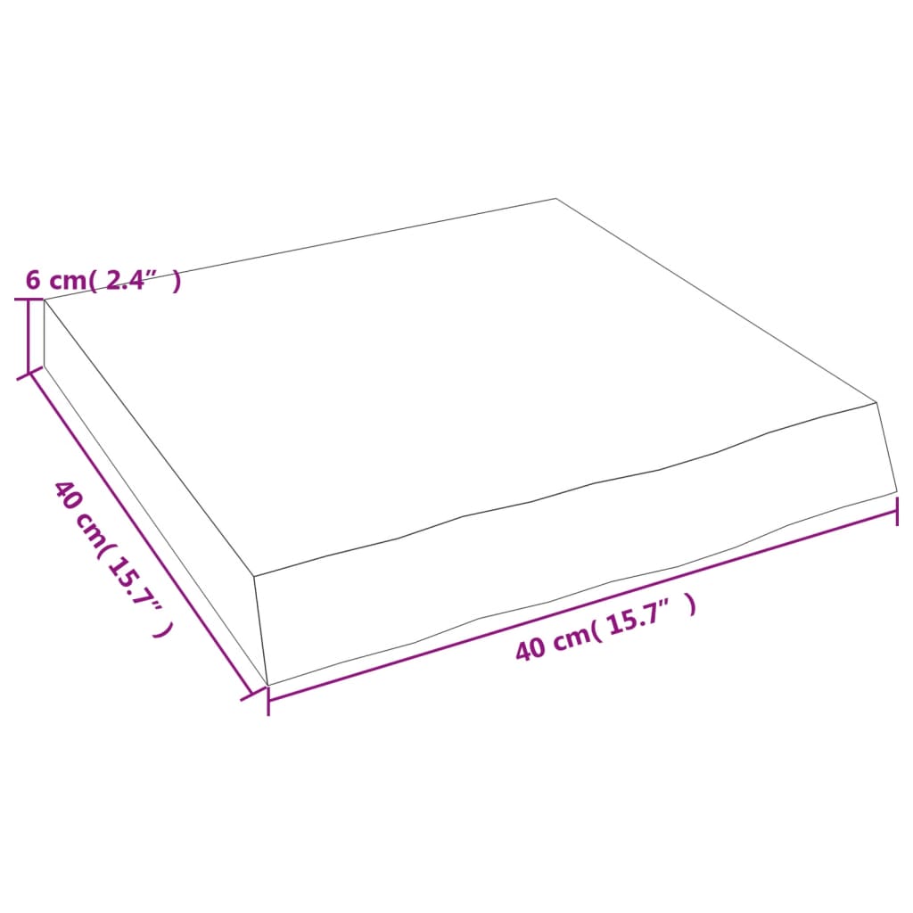 kezeletlen tömör fa fürdőszobai pult 40x40x(2-6) cm