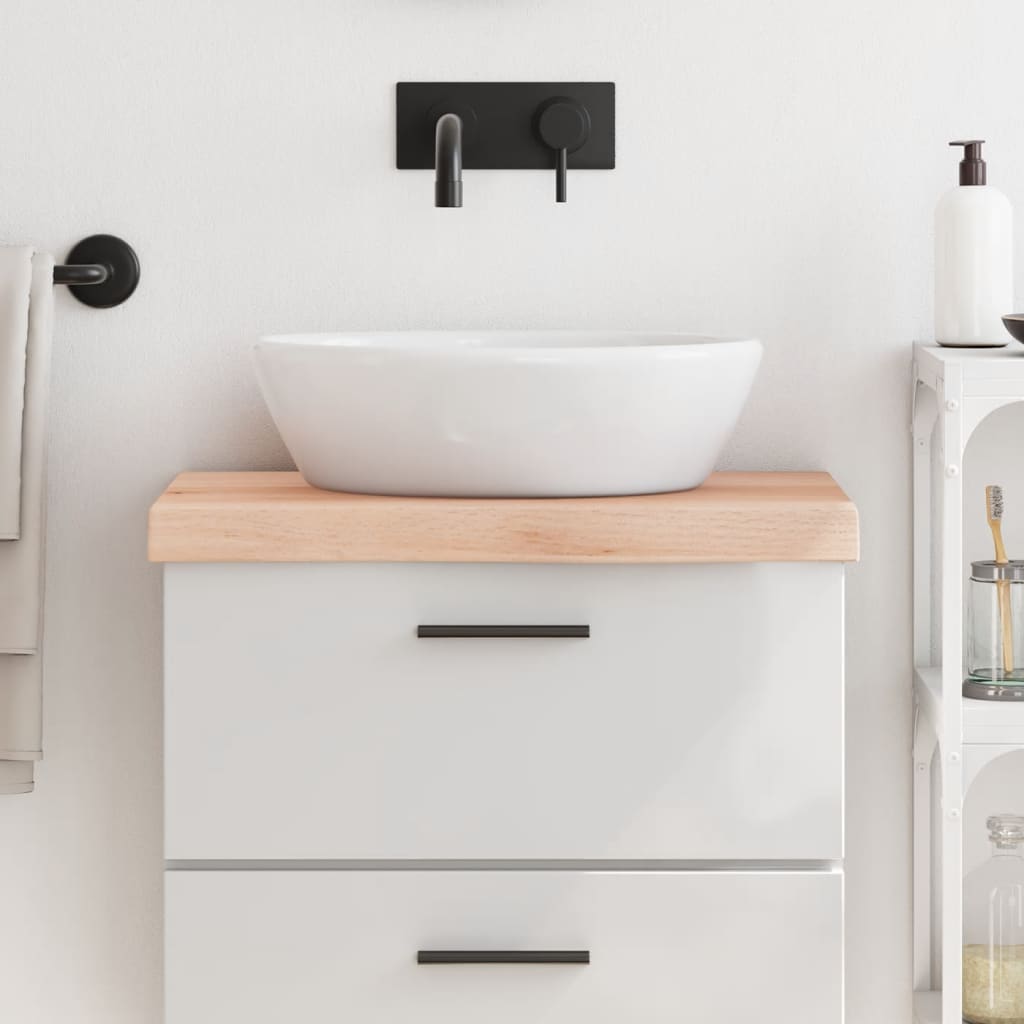 kezeletlen tömör fa fürdőszobai pult 60x30x(2-6) cm